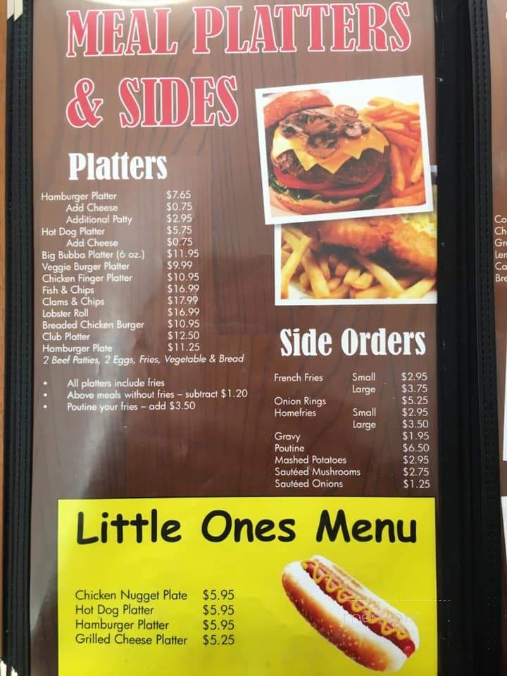 The Cabin Restaurant - Fredericton, NB menu_pic