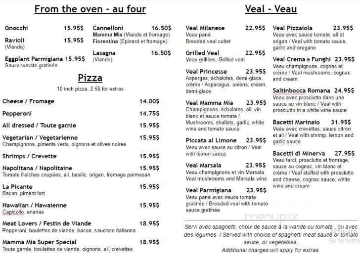 Mamma Mia Pizzeria - Montreal, QC menu_pic