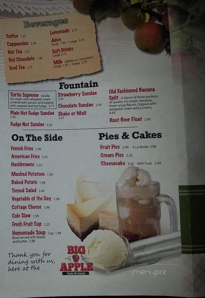Big Apple Family Restaurant - Freeport, IL menu_pic