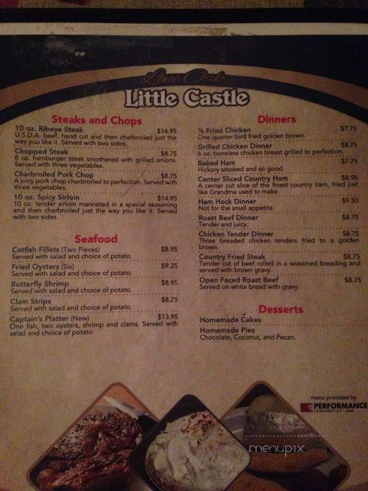 Lone Oak Little Castle - Paducah, KY menu_pic