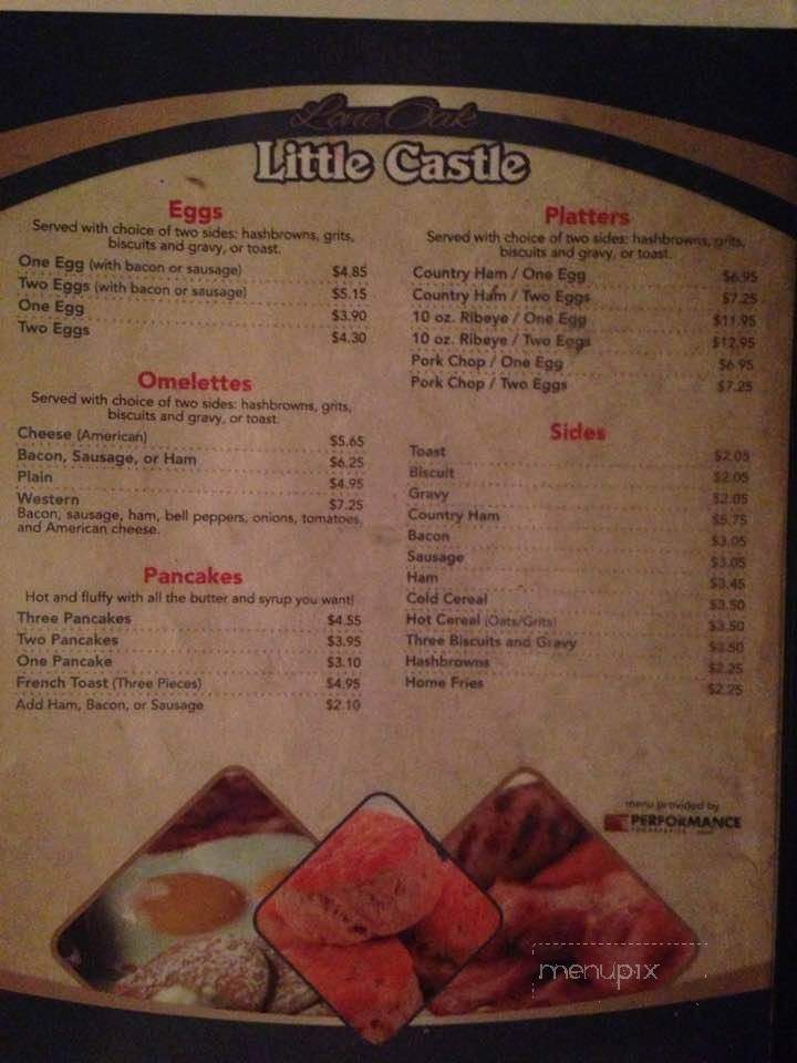 Lone Oak Little Castle - Paducah, KY menu_pic