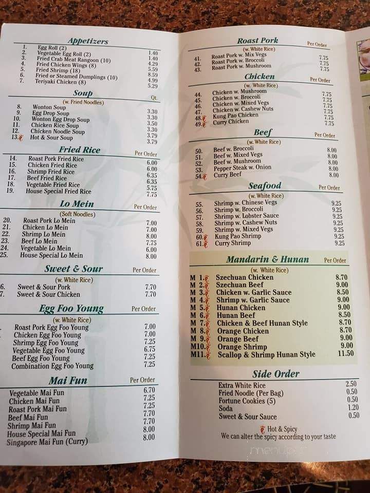 New Century Buffet - Glasgow, KY menu_pic