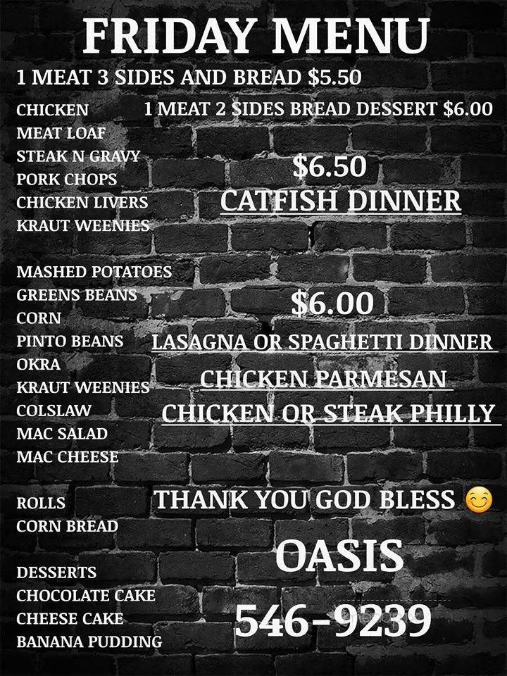 Oasis Pizza Station - Barbourville, KY menu_pic