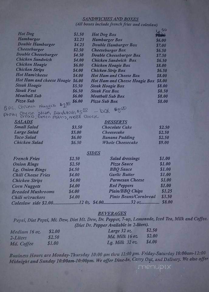 Oasis Pizza Station - Barbourville, KY menu_pic