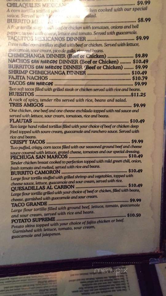 San Marcos Mexican Restaurant - Winnsboro, LA menu_pic