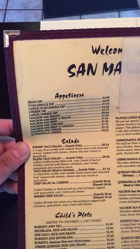 San Marcos Mexican Restaurant - Winnsboro, LA menu_pic