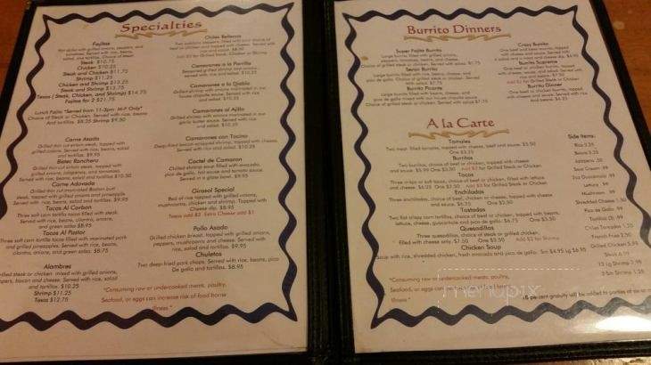 El Girasol - Cordele, GA menu_pic