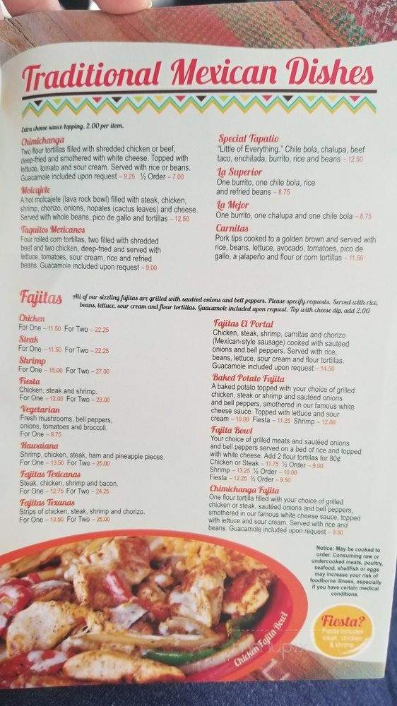 Los Portales Mexican - Hayti, MO menu_pic