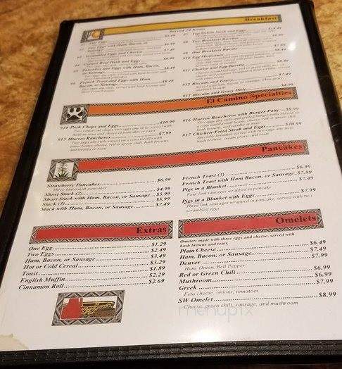 El Camino Restaurant & Lounge - Socorro, NM menu_pic