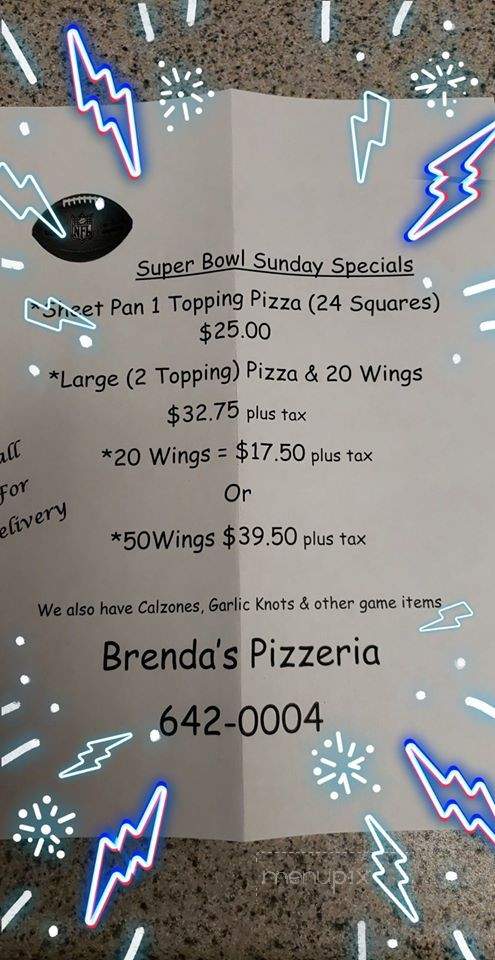 Brenda's Pizzeria - Philadelphia, NY menu_pic