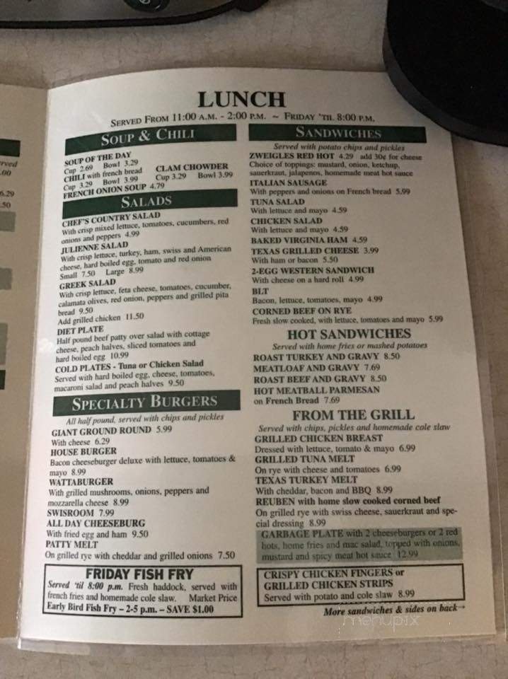 Old Mill House Restaurant - Gorham, NY menu_pic