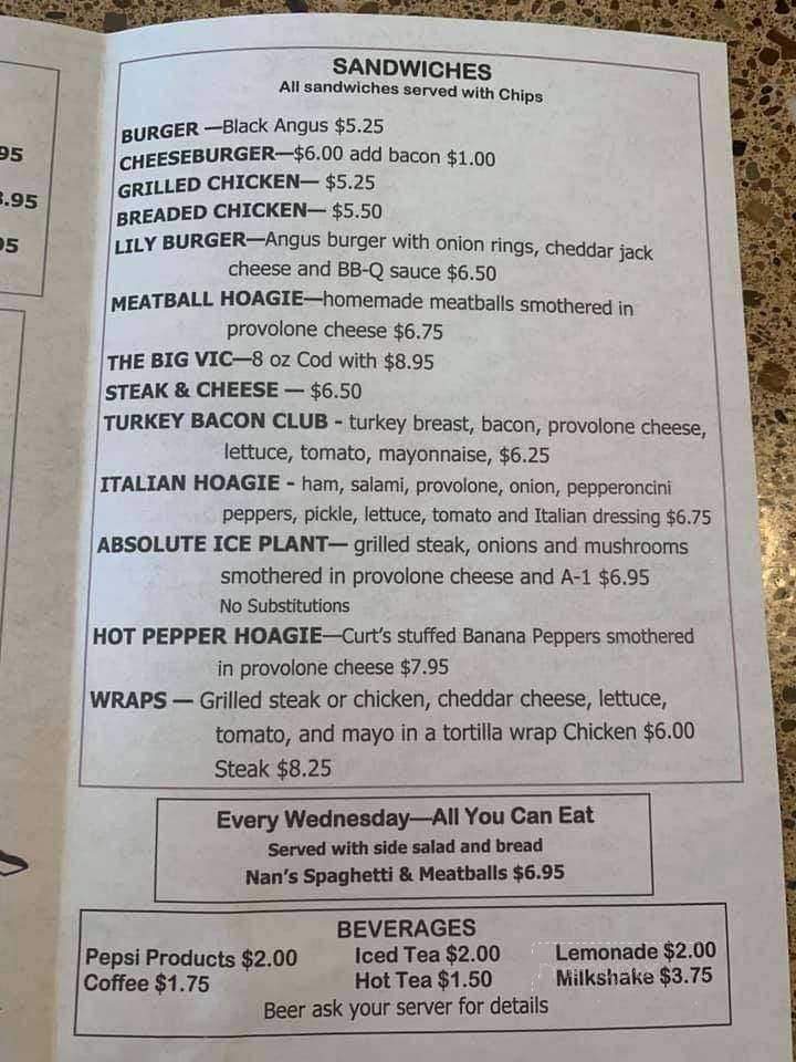 Ice Plant - Greensboro, PA menu_pic