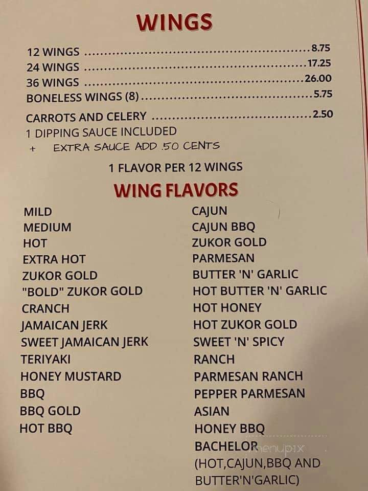 Zukor Club - Erie, PA menu_pic