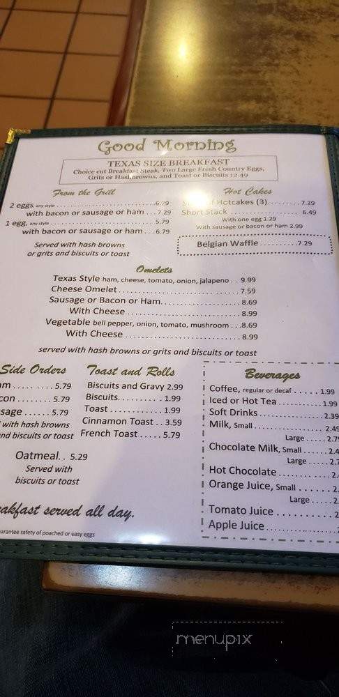 Texas Grill Restaurant - Bastrop, TX menu_pic
