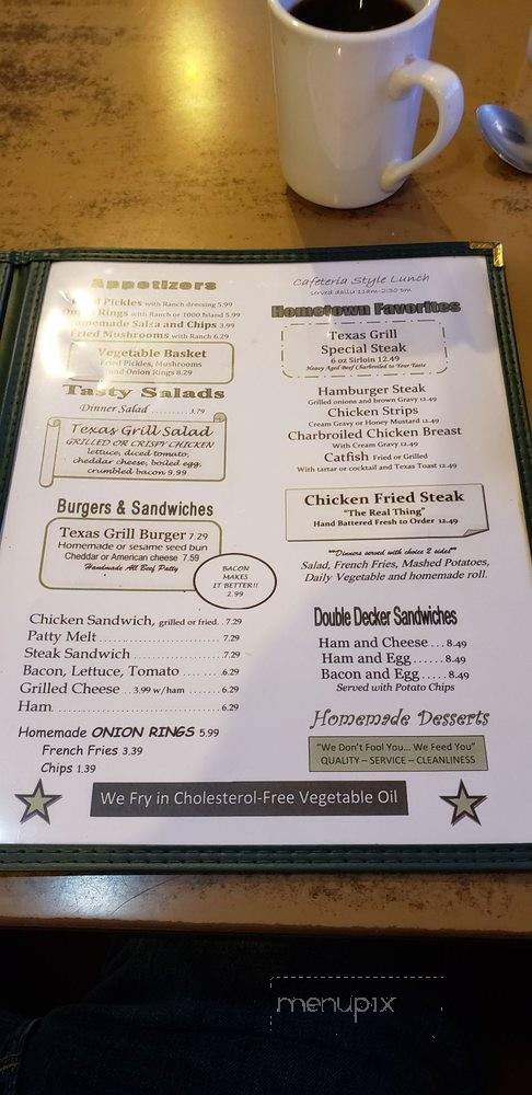 Texas Grill Restaurant - Bastrop, TX menu_pic