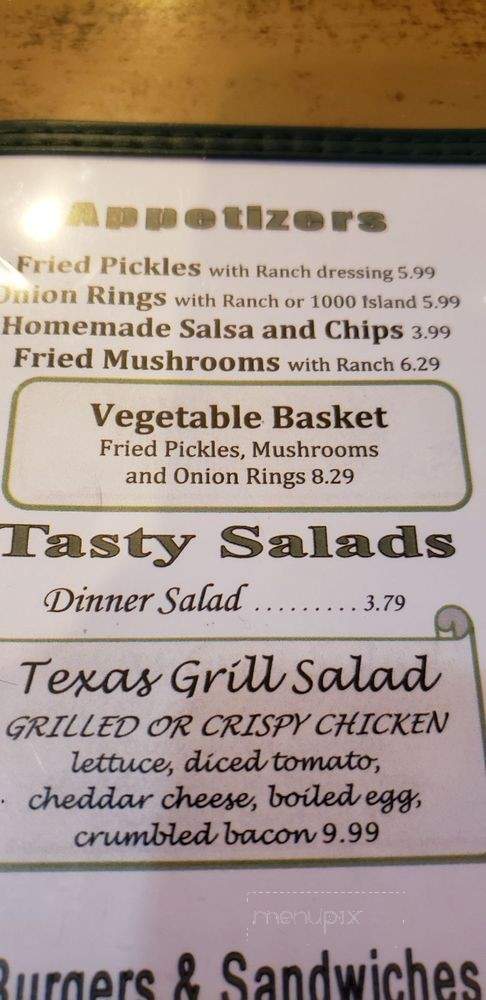 Texas Grill Restaurant - Bastrop, TX menu_pic