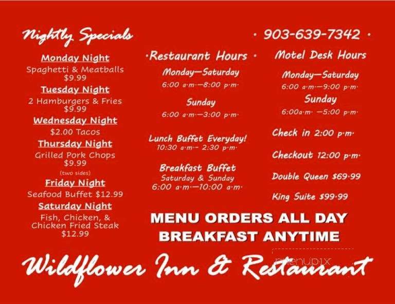 /4335414/Wildflower-Restaurant-Hughes-Springs-TX - Hughes Springs, TX