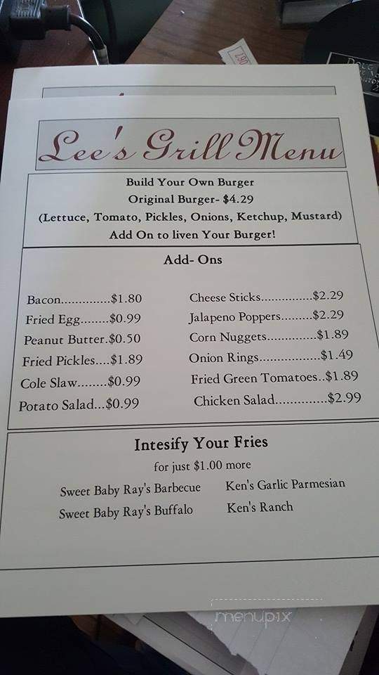 Lee's Family Restaurant - Dora, AL menu_pic