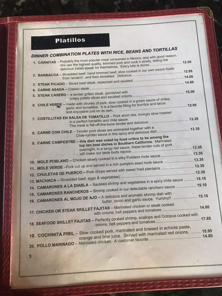Dos Arbolitos Restaurant - North Hills, CA menu_pic