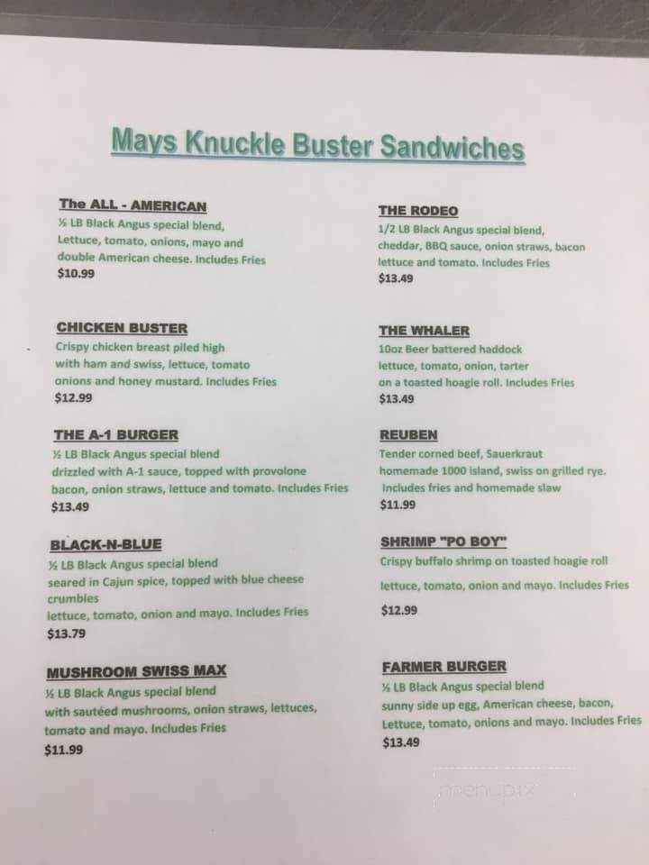 May's Avenue Restaurant - Gettysburg, PA menu_pic