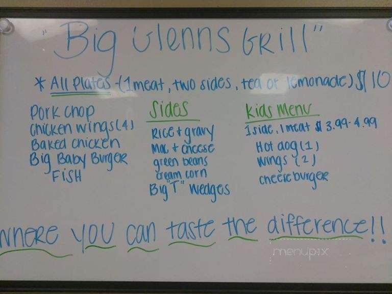 Big Glenn's Grill - Spartanburg, SC menu_pic