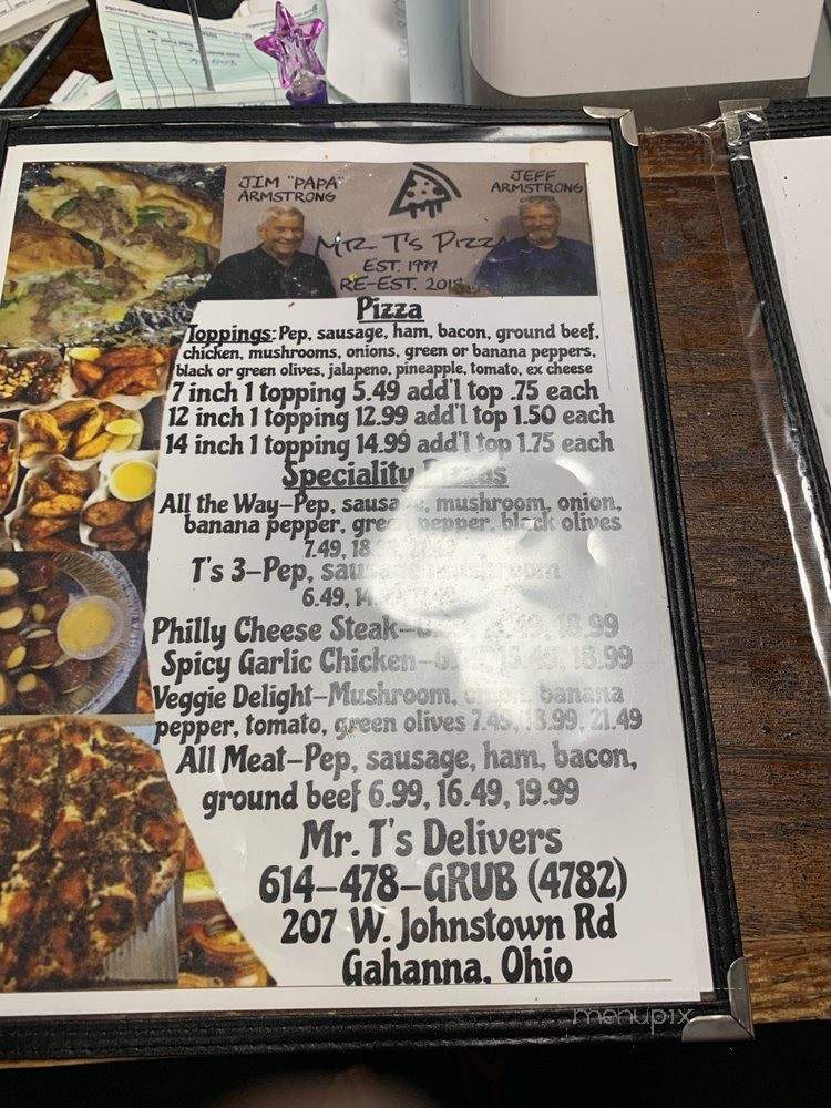 Mr T's Pizza - Gahanna, OH menu_pic