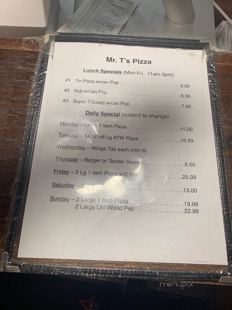 Mr T's Pizza - Gahanna, OH menu_pic