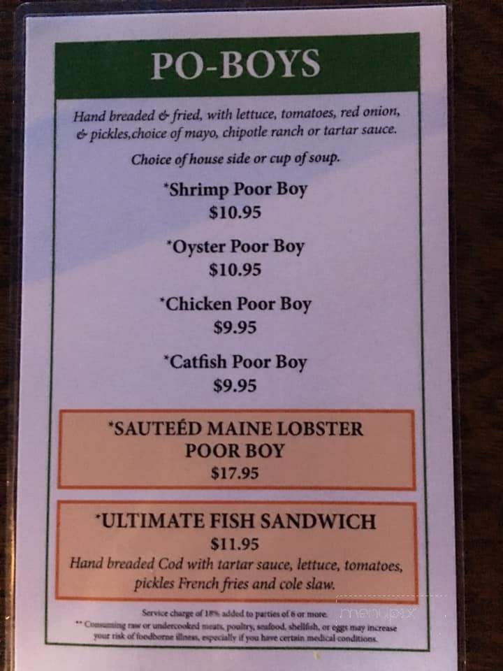 Oyster House - LaGrange, GA menu_pic