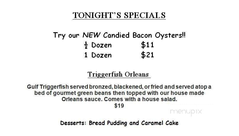 Big Mike's Steakhouse - Moundville, AL menu_pic