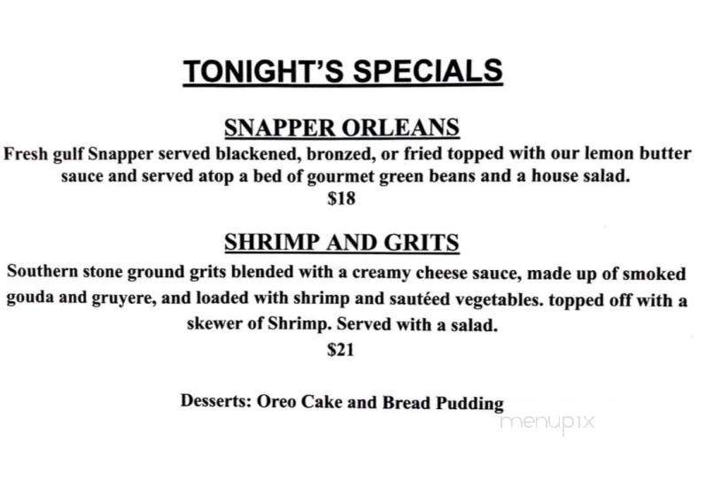 Big Mike's Steakhouse - Moundville, AL menu_pic