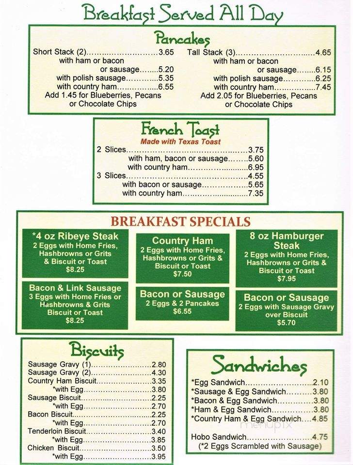 GreeneBow's - Seven Lakes, NC menu_pic