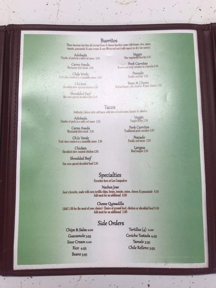 Los Compadres - Florence, OR menu_pic