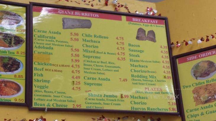El Delicioso Burrito - Redding, CA menu_pic