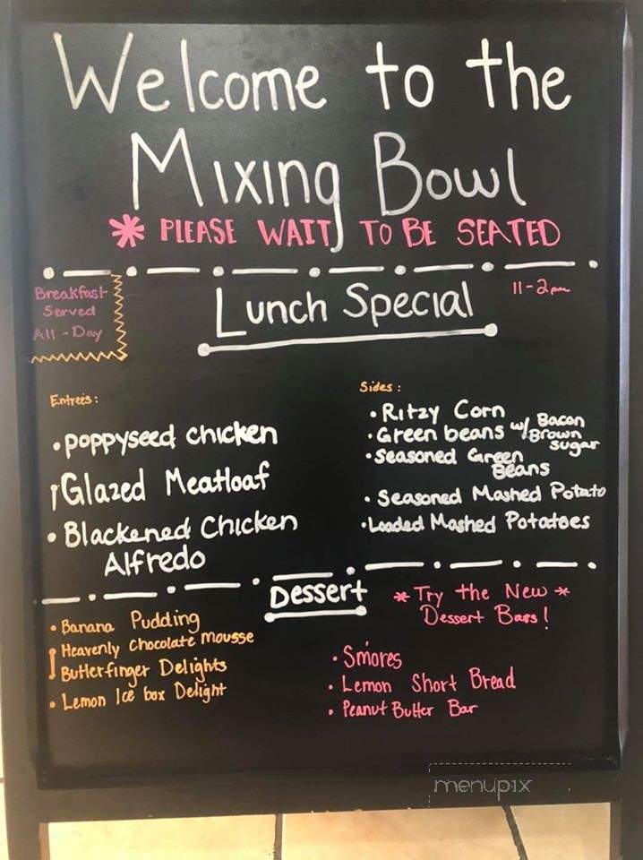The Mixing Bowl - Searcy, AR menu_pic