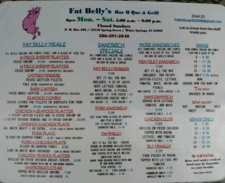 /380209685/Fat-Bellys-Bar-N-Grill-White-Springs-FL - White Springs, FL