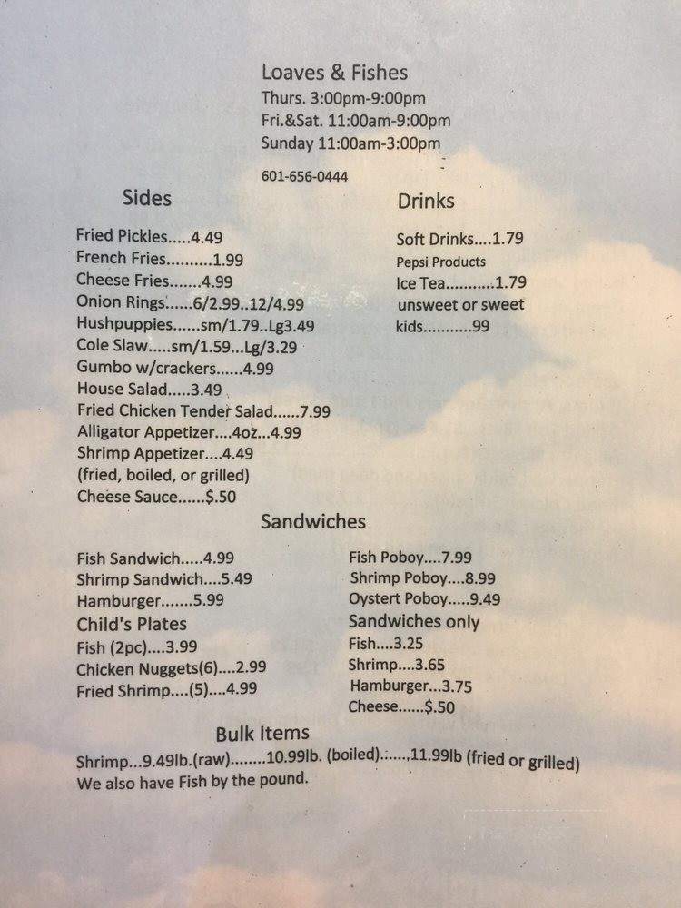 Loaves and Fishes - Philadelphia, MS menu_pic
