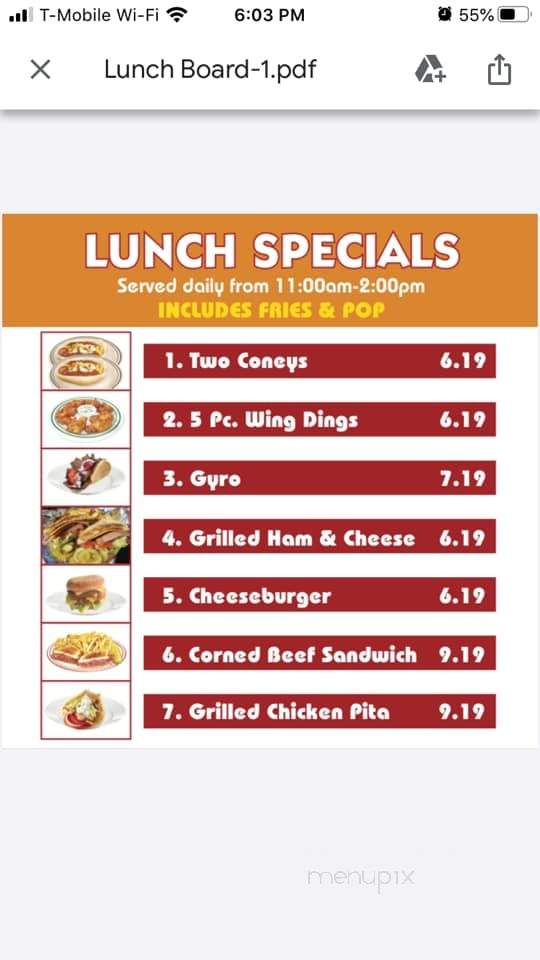 M George's Coney Island - Detroit, MI menu_pic
