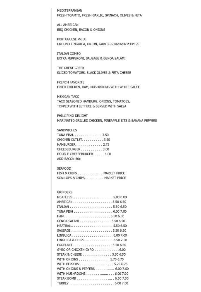 Taunton House Of Pizza - East Taunton, MA menu_pic