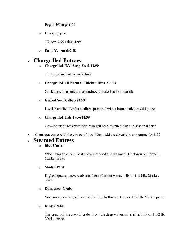Mad Crabber - Avon, NC menu_pic