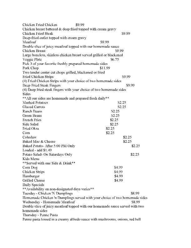 The Southern Kitchen - Celina, TX menu_pic