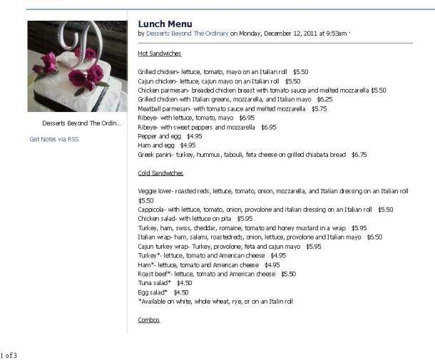 Desserts Beyond The Ordinary - Utica, NY menu_pic