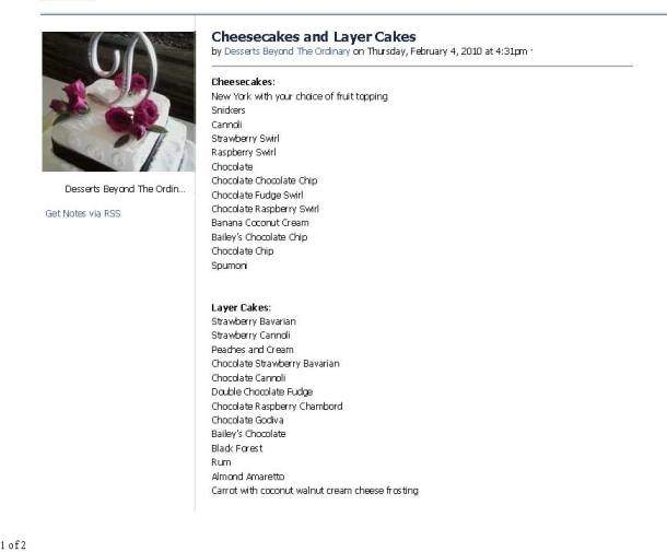 Desserts Beyond The Ordinary - Utica, NY menu_pic