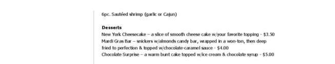 Missy's out of the way Cafe - Raywick, KY menu_pic