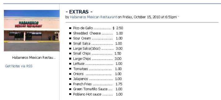 Habanero's Mexican Restaurant - Millbrook, AL menu_pic