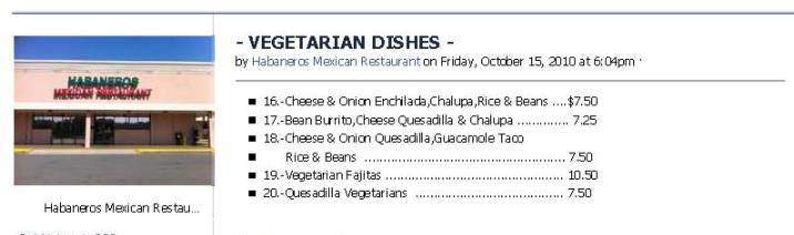Habanero's Mexican Restaurant - Millbrook, AL menu_pic