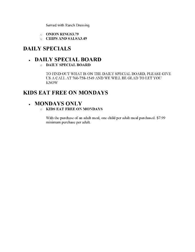 Vista Way Cafe - Vista, CA menu_pic
