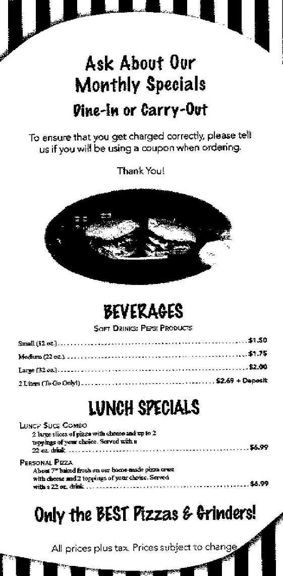 Bass River Pizza - South Yarmouth, MA menu_pic