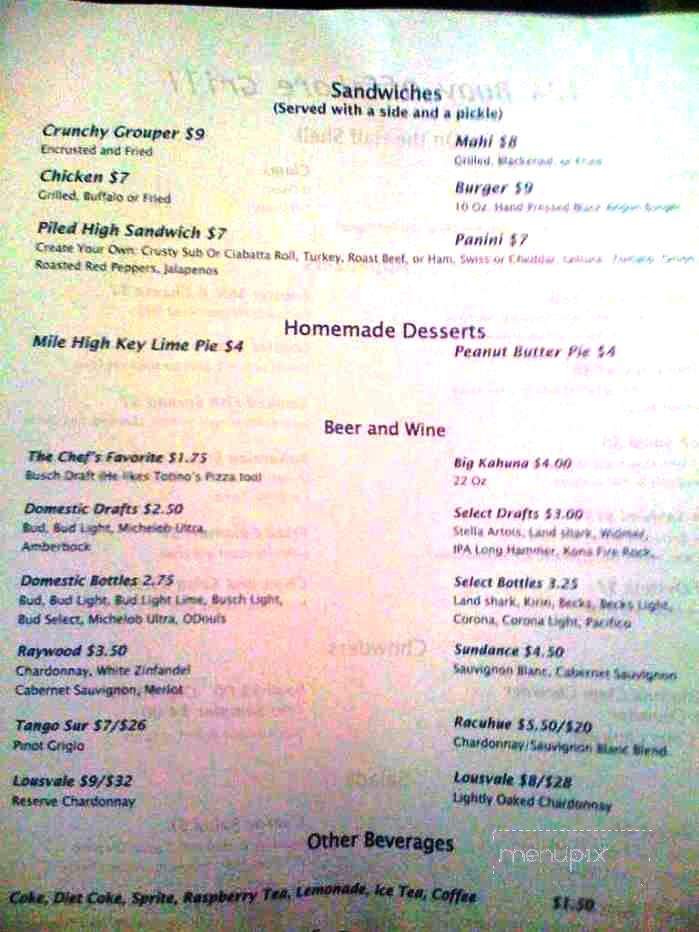 12A Buoy - Fort Pierce, FL menu_pic