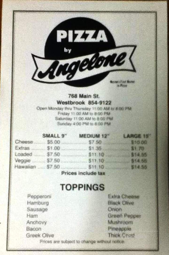 Angelone's - Westbrook, ME menu_pic