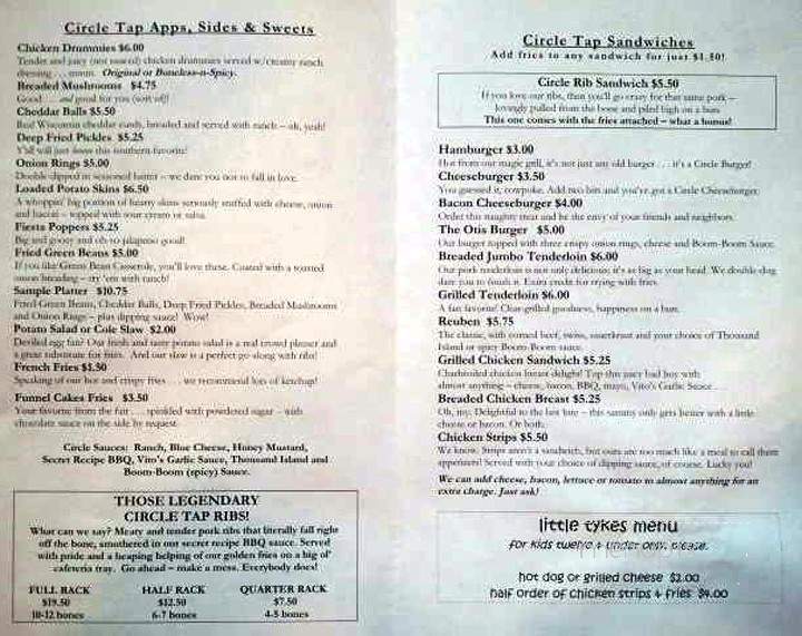Circle Tap - Davenport, IA menu_pic